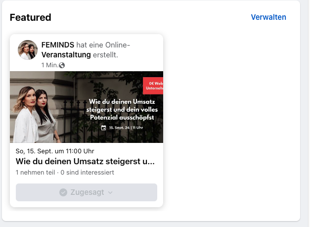 Facebook Veranstaltung fuer mehr Sichtbarkeit